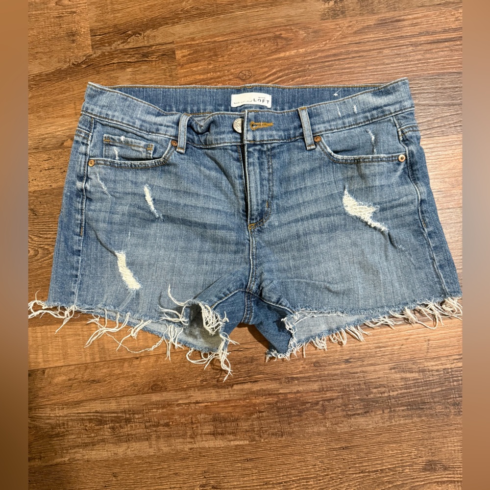 Ann Taylor Loft Blue Denim Cut Off Jean Shorts